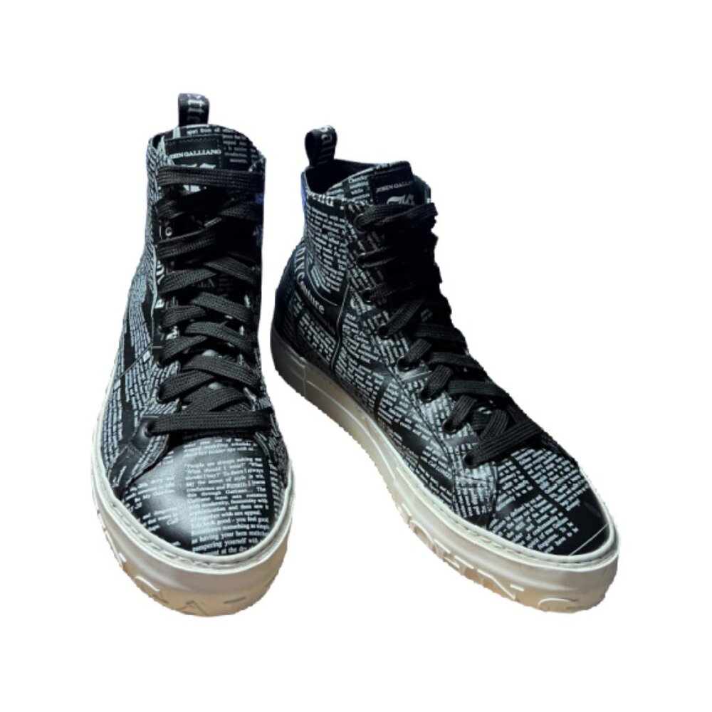 JOHN GALLIANO Lace-Up High-Top Sneakers—Made in Italy—Size 39